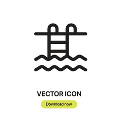 Fototapete - They were swimming Pool icon vectors. Linear-style sign for mobile concept and web design. Swimming Pool symbol illustration. Pixel vector graphics - Vector.	