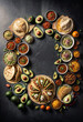 © David Angkawijaya - a circle of hispanic mexican food arranged in a circle