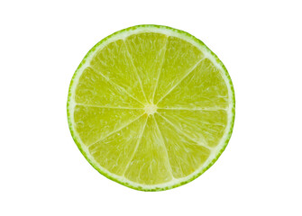 Wall Mural - green lime cut isolated on white background with transparent.