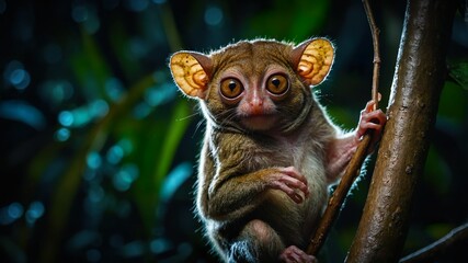 Tarsier at night