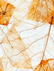 Poster - Beautiful autumn leaves pattern with veins forming a delicate design