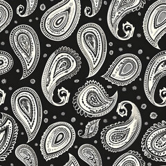 Aufkleber - Elegant paisley pattern perfect for fabric, wallpaper, or other design projects, repeating seamlessly