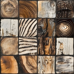 Aufkleber - Creating a stunning zebra pattern with a creative wooden mosaic to adorn a wall