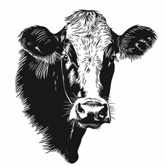 black and white cow