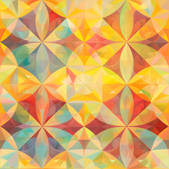 Poster - Geometric pattern creating a beautiful design with interlocking shapes and a variety of colors
