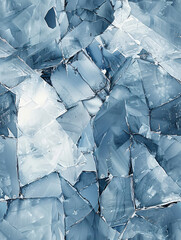 Poster - The random geometric shapes formed by blue ice