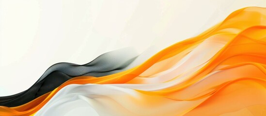Wall Mural - The image shows a flowing gradient of orange, white, and black. AI.