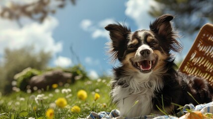 Canvas Print - Happy Dog on a Sunny Day