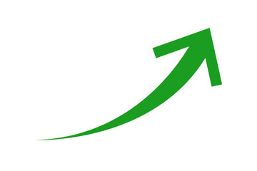 Wall Mural - Green curve arrow graph chart png file