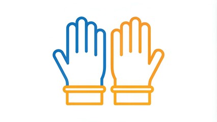 Safety gloves line icon