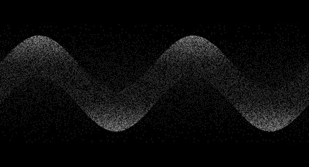 Poster - Abstract art background with white dots like waves. Stipple optical illusion effect. Big Data concept.