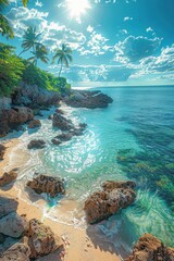 Wall Mural - Tropical Beach With Crystal Clear Water