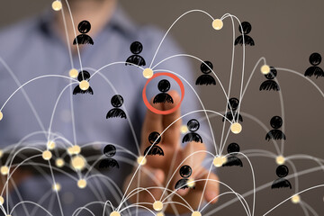 Poster - conference Digital Network and data concept 3d