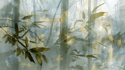 Wall Mural -   A zoomed-in shot of a window with a lush plant in the foreground and a tall building in the backdrop