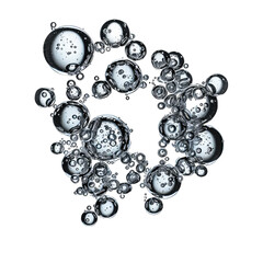 Wall Mural - Gray Fizz Bubbles Isolated Over a , Highlighting the Fine Detail and Varying Bubble Sizes.. Isolated on a Transparent Background. Cutout PNG.