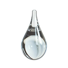 Wall Mural - Isolated Water Drop on 3d Render, Showcasing Clarity and Pristine Detail of the Drop.. Isolated on a Transparent Background. Cutout PNG.