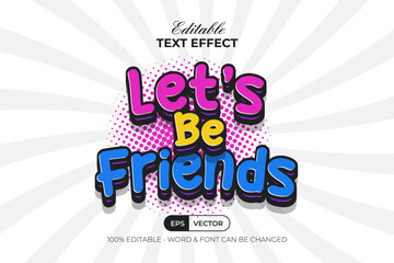 Poster - quote text effect let's be friends style.