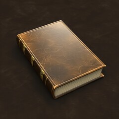 Wall Mural - Antique Leather Bound Book on Dark Surface
