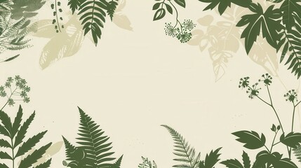 Poster - A modern, eco-friendly design featuring silhouettes of leaves and flowers against a light background. Perfect for green stores and eco-design projects. Generative AI