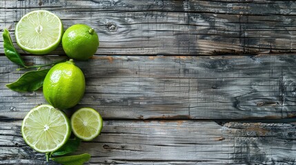 Wall Mural - Limes on wood surface