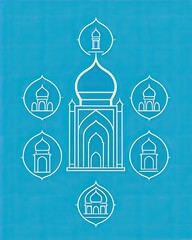 Wall Mural - set ramadan kareem Icon Vector. set of islamic icons vector image.