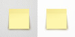 © Kindlena - Post note paper sheet or sticky sticker with shadow isolated on transparent and white  backgrounds. Vector yellow office memo template