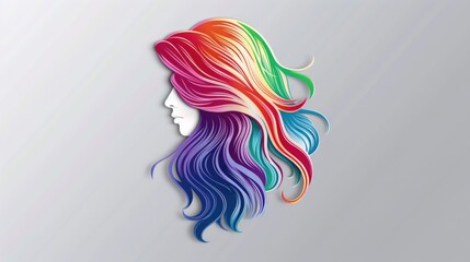 Wall Mural - Woman with vibrant hair