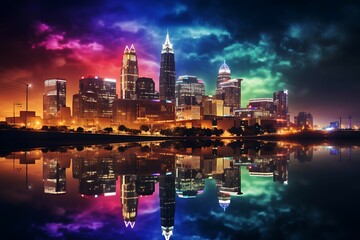 Wall Mural - country skyline at night