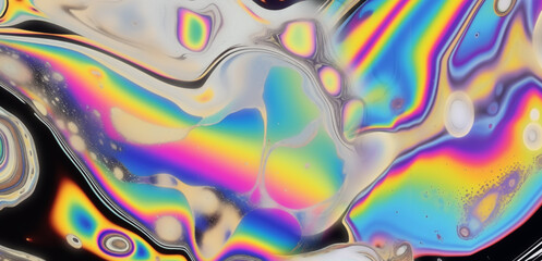 Poster - Psychedelic trippy abstract background with curved acid stains.