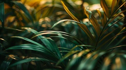 Green tropical plant close-up