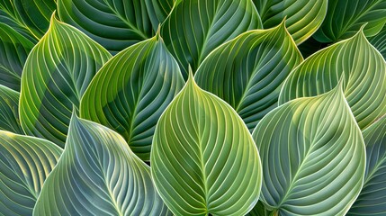 Green tropical plant close-up