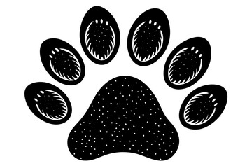 Wall Mural - dog paw silhouette vector illustration