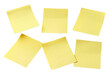 © David - Six yellow sticky notes spread out isolated on transparent background