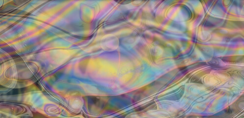 Poster - Close-up of holographic gasoline stains. Conceptual abstract illustration of toxic chemicals.