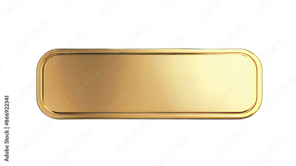 Rectangle fluid gold button isolated on white created with Generative ...