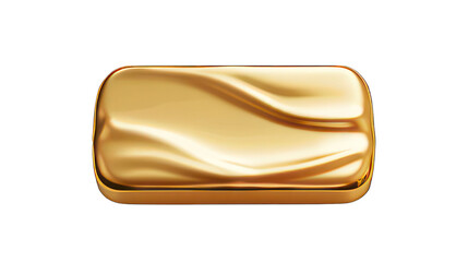 Poster - rectangle fluid gold button isolated on white created with generative ai