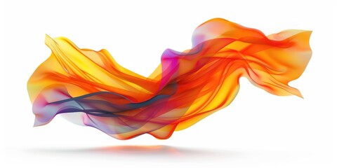 Poster - Colorful flowing fabric on white background