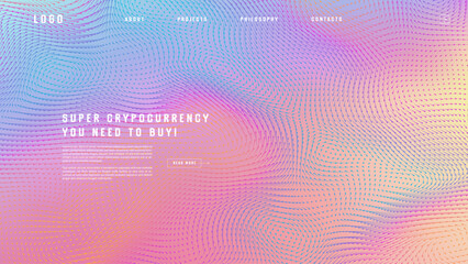 Poster - Landing page abstract design with vector field forces matris. Colorful template for website or app. Magnetic flow chart