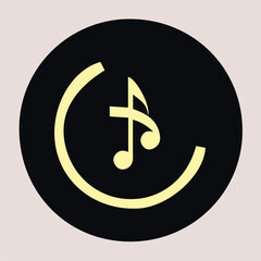 Poster - Grunge hand draw shape music notes, icon isolated vector editable lOGO