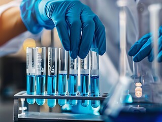 Poster - A Scientist Holding Test Tubes in a Laboratory