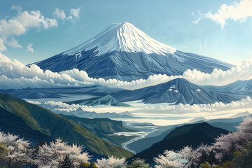 Fuji mountain japan landscape wilderness outdoors.