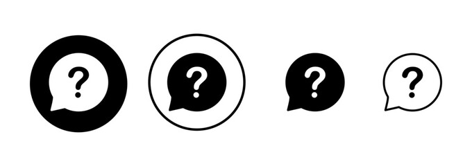Poster - Question Icon vector isolated on white background. Question mark sign. help icon. Faq
