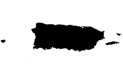 Wall Mural - puerto rico map silhouette on transparent background