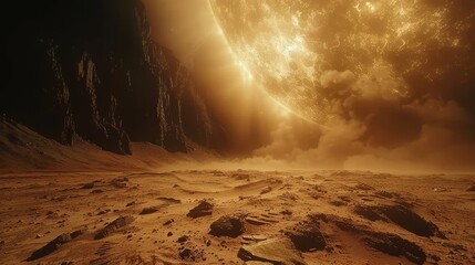 alien world background movie Dune exo planet men in black in desert movie cover background epic scene by Midjourney