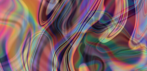 Poster - Abstract artistic background with neon acid colorful splashes of paint. Psychedelic trippy vivid texture.
