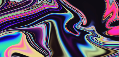 Poster - Abstract artistic background with neon acid colorful splashes of paint. Psychedelic trippy vivid texture.