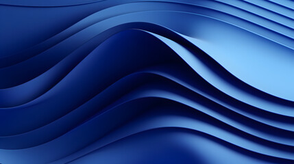 Poster - Royal blue undulating 3D geometric pattern resembling wave texture in abstract design concept.