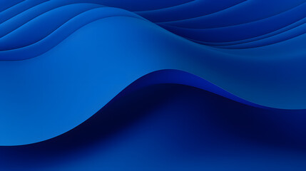 Poster - Royal blue undulating 3D geometric pattern resembling wave texture in abstract design concept.