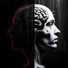 Wall Mural - two sides of the human mind