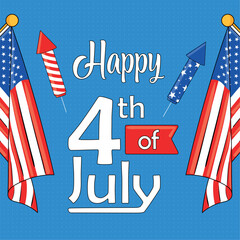 Poster - United States independence 4th of July card Vector illustration